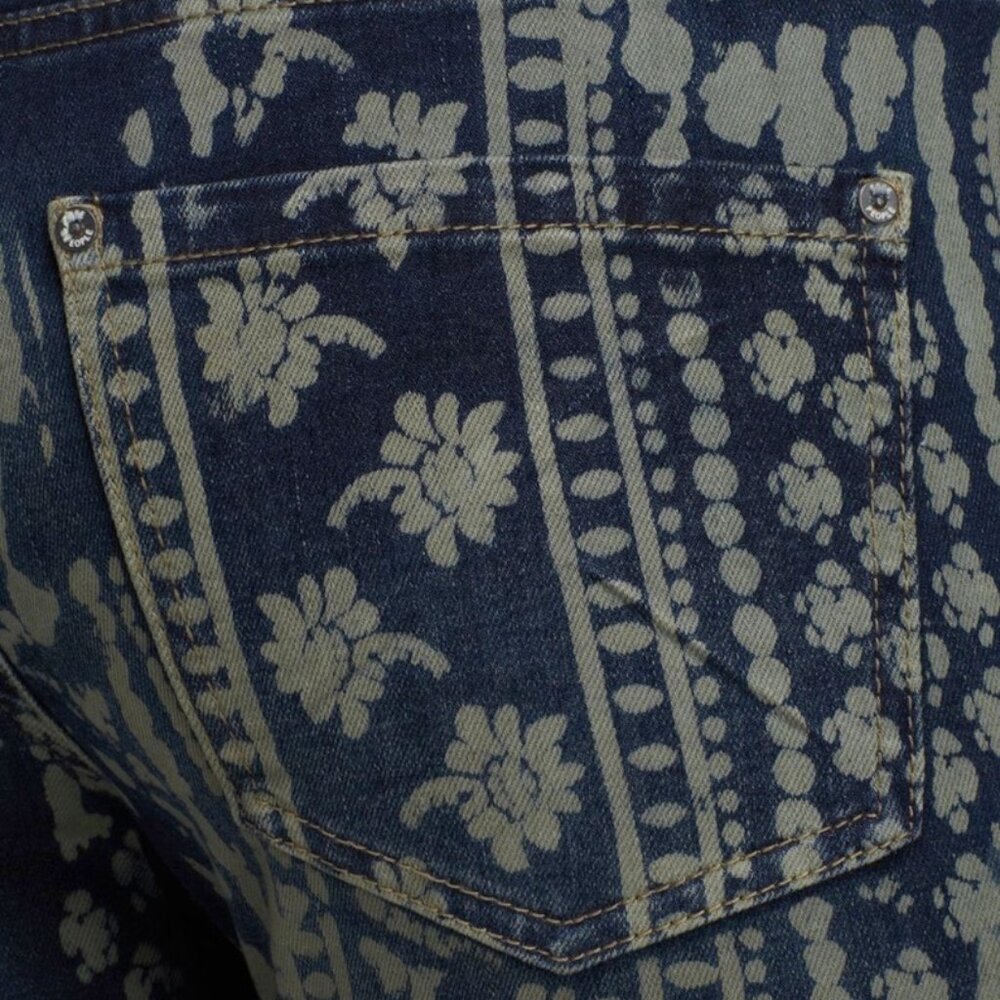 Free People Mantra Bali Print Indigo Boho Festival Flare Jeans - Picture 5 of 6